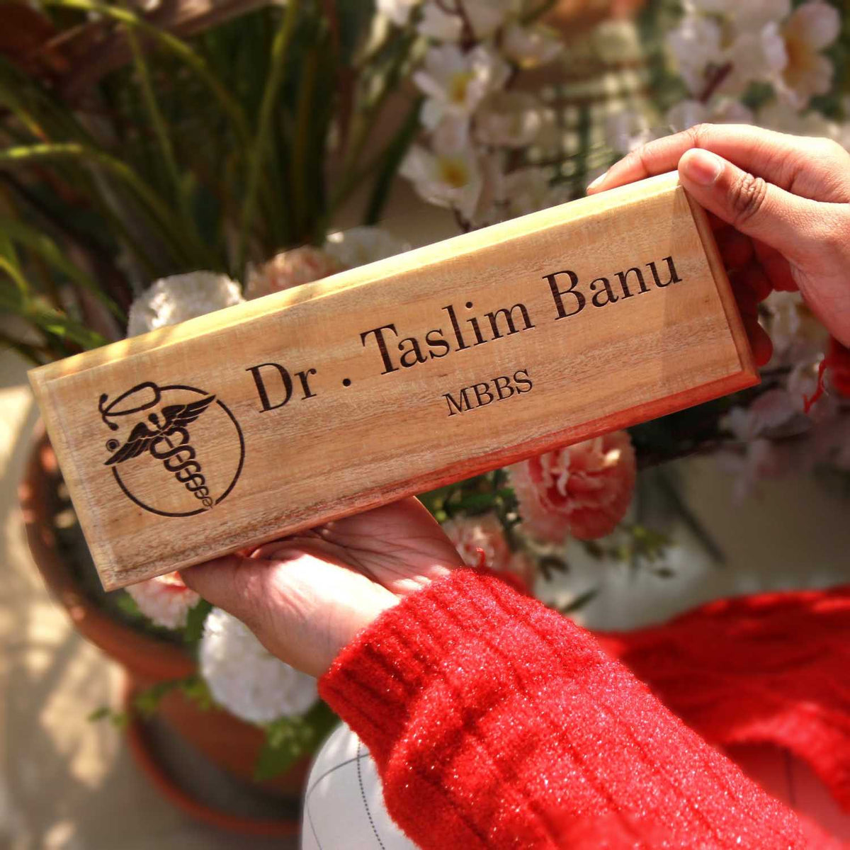Customise Wooden Name plate